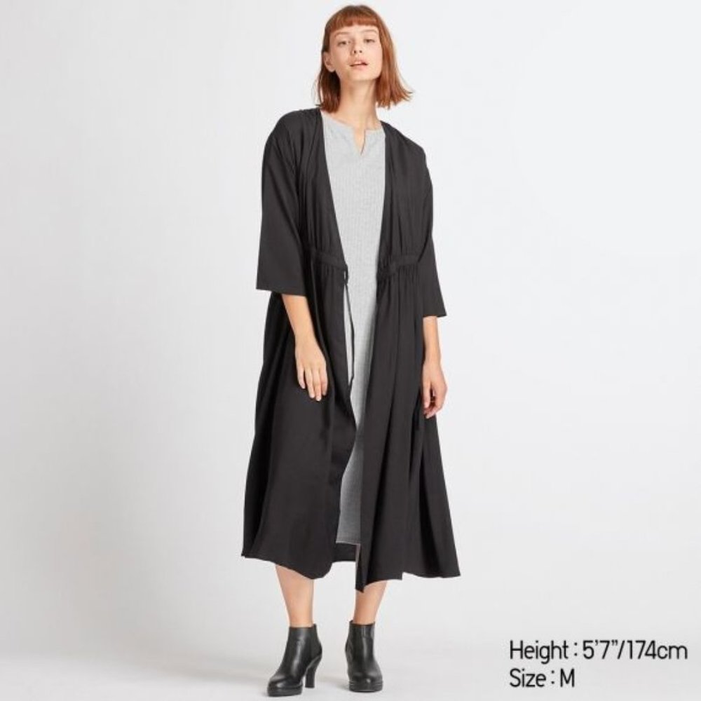 Uniqlo | Wrap 3/4 Sleeve Long Dress